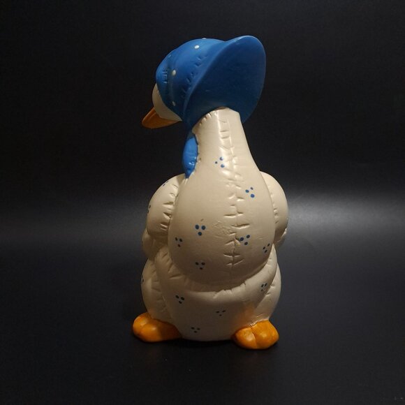 Vintage 1987 Female Duck Figurine With Blue Bonnet & Orange Feet - Picture 2 of 13